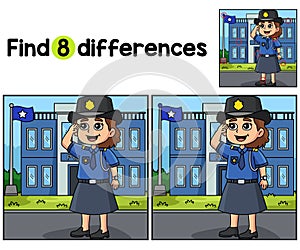 Policewoman Salute Find The Differences