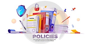 Banner of policies, rules and agreement photo