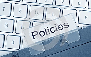 Policies folder on computer keyboard