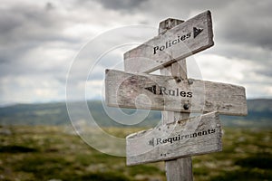 policies, rules and requirements photo