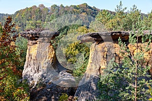 Policky the Lid rock formation, Kokorin valley, Central Bohemi