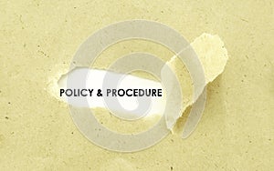 POLICY AND PROCEDURE