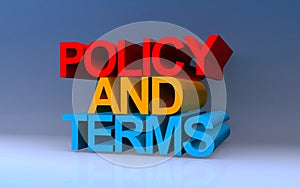 policy and terms on blue photo