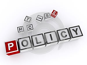 policy word block on white