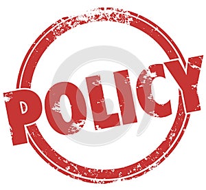 Policy Word Round Stamp Official Rules Guidelines Compliance