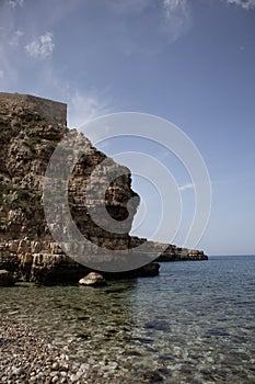 Polignano a Mare seashore in spring time with no people