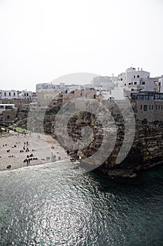 Polignano a Mare seashore in spring time with less people