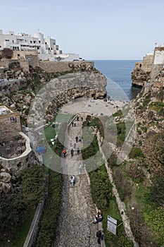 Polignano a Mare seashore in spring time with less people