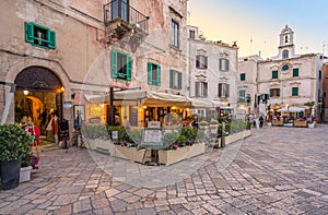 Sunset in Polignano a Mare, Bari Province, Apulia, southern Italy.