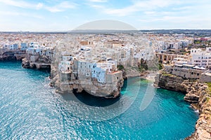 Polignano a Mare town, Puglia region, Italy, Europe. Aerial view