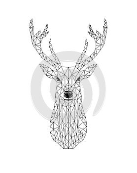 Poligonal black deer head design.