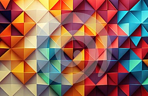 Poligonal mosaic colorful triangles geometric