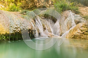 Polimnio waterfalls in Greece. A touristic destination.