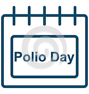 Polio day, Polio day calendar Special Event day Vector icon that can be easily modified or edit.