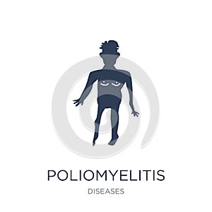 Poliomyelitis icon. Trendy flat vector Poliomyelitis icon on white background from Diseases collection