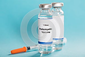 Poliomyelitis Vaccine Bottles With Syringe