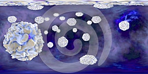 Polioviruses, 360 degree spherical panorama view