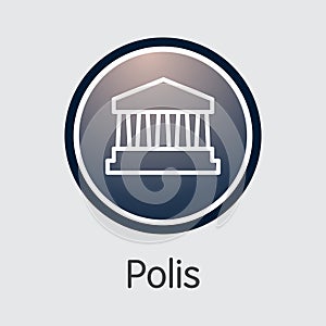 Polis Virtual Currency - Vector Graphic Symbol.