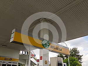 Polish Bielaszka petrol station selling cheap petrol, gas and diesel