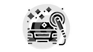 polish car wash service glyph icon animation