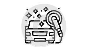 polish car wash service line icon animation