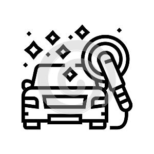 polish car wash service line icon vector illustration