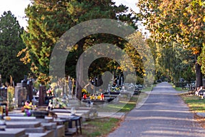 Polish cemetary before All Saints Day.