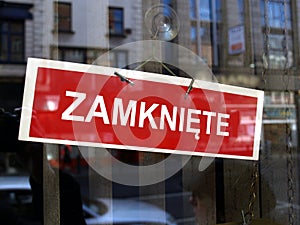 Polish closed shop sign