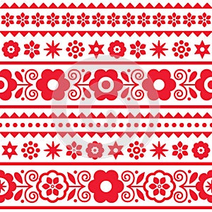 Polish  decorative floral folk art rectangle 5x7 format frame vector design