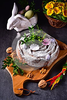 Polish Easter cake with nuts and chocolate