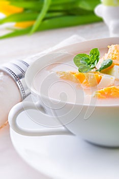 Polish Easter soup with egg