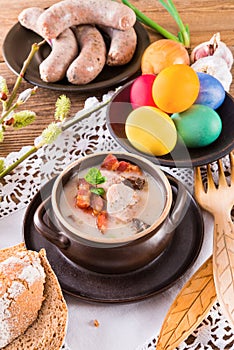 Polish Easter soup with egg