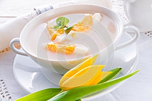 Polish Easter soup with egg