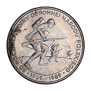 Polish five-hundred-zloty coin from 1989