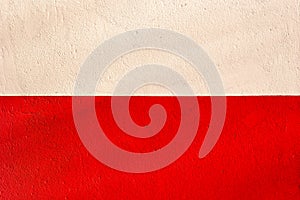 Polish flag with the texture of plaster wall