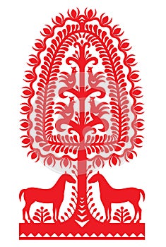 Polish folk art pattern Wycinanki Kurpiowskie - Kurpie Papercuts photo