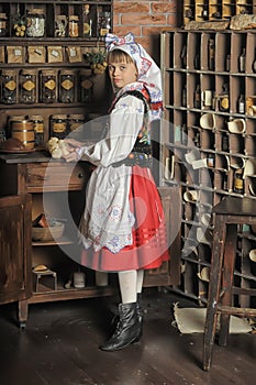 Polish girl in national costume