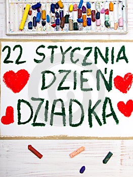 Polish Grandfathers Day card with words: Grandfathers Day.