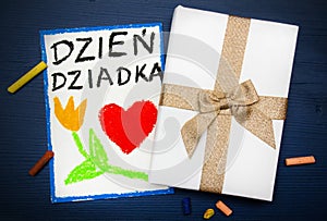 Polish Grandfathers Day card with words: Grandfathers Day.