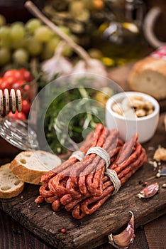 Polish kabanos dried sausage