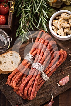 Polish kabanos dried sausage