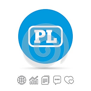 Polish language sign icon. PL translation.