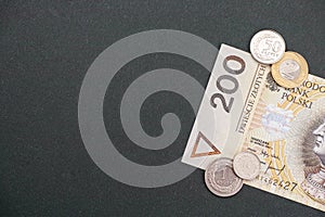 Polish money abstract