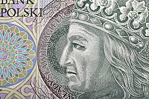 Polish money bill one hundred zloty macro