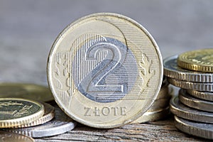 Polish money coins macro