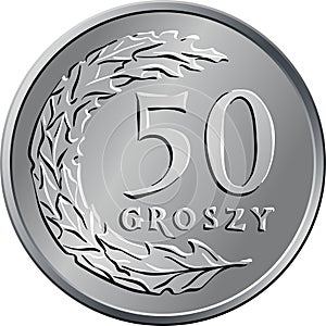 Polish Money fifty groszy coin