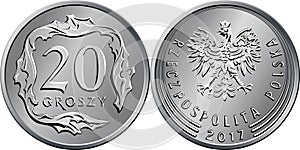 Polish Money twenty groszy coin