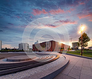 Polish National Radio Symphony Orchestra during dramatic sunset