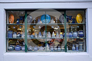 Polish Pottery in Shop Window
