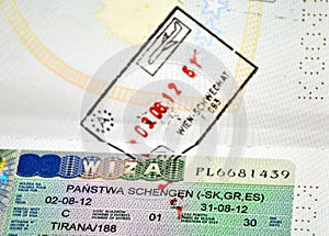 Polish schengen visa in Kosovo passport